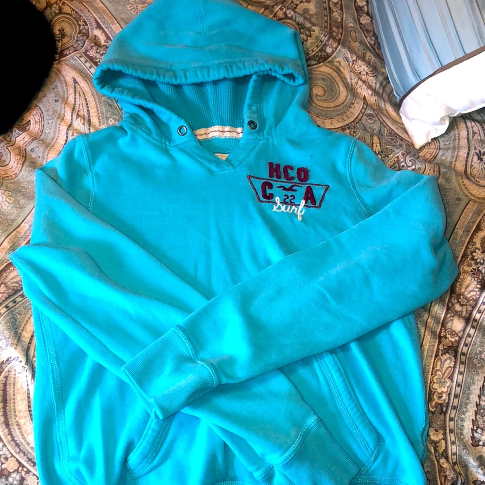 Hollister teal hoodie HCO surf